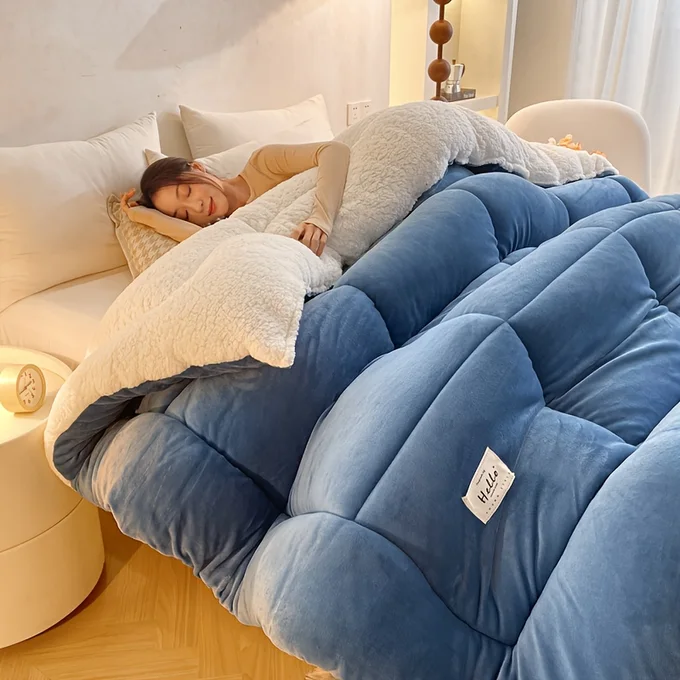 Couverture Cocoon Bleu – confort nuit hiver
