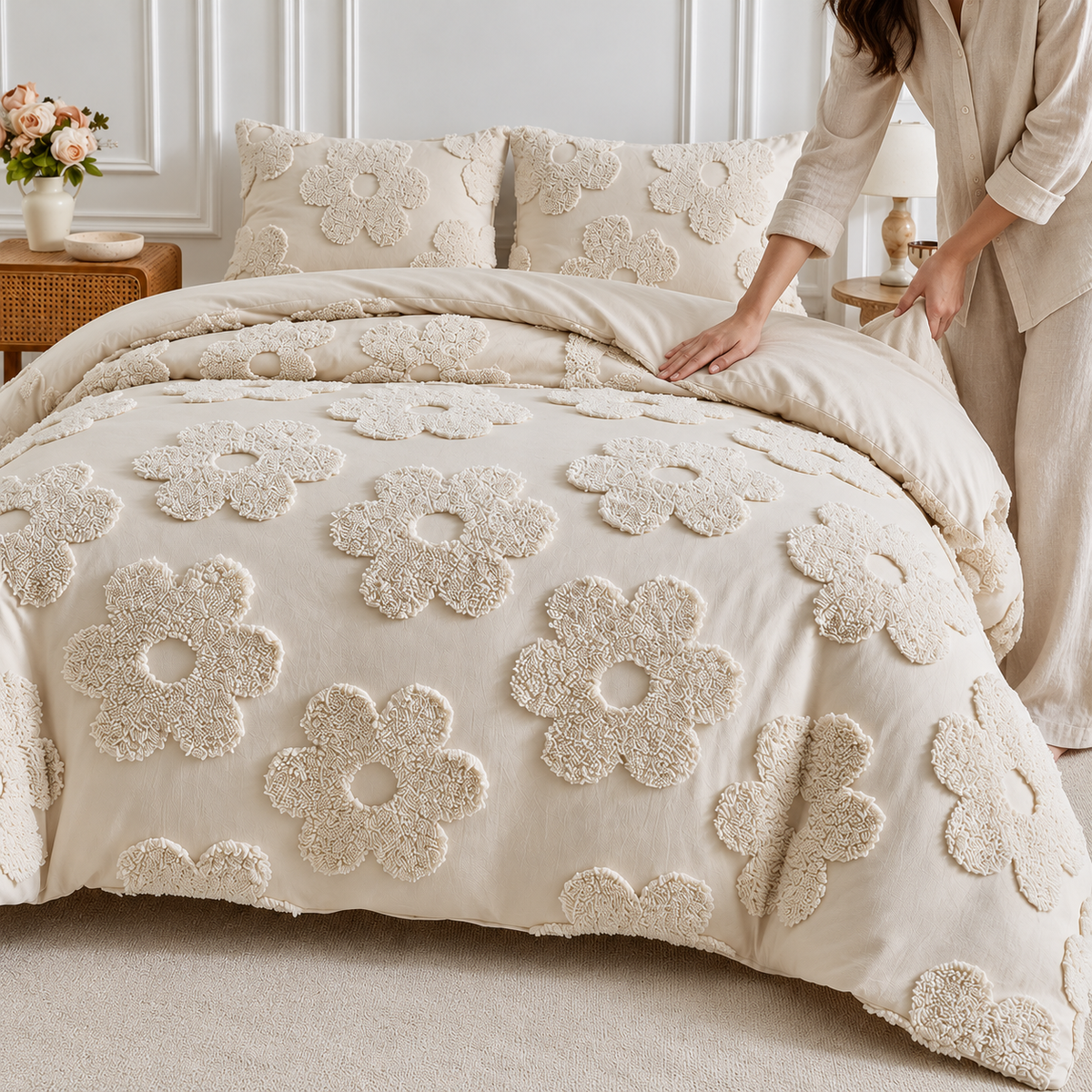 Parure de lit Élégance – Couette et 2 taies | LAVANA