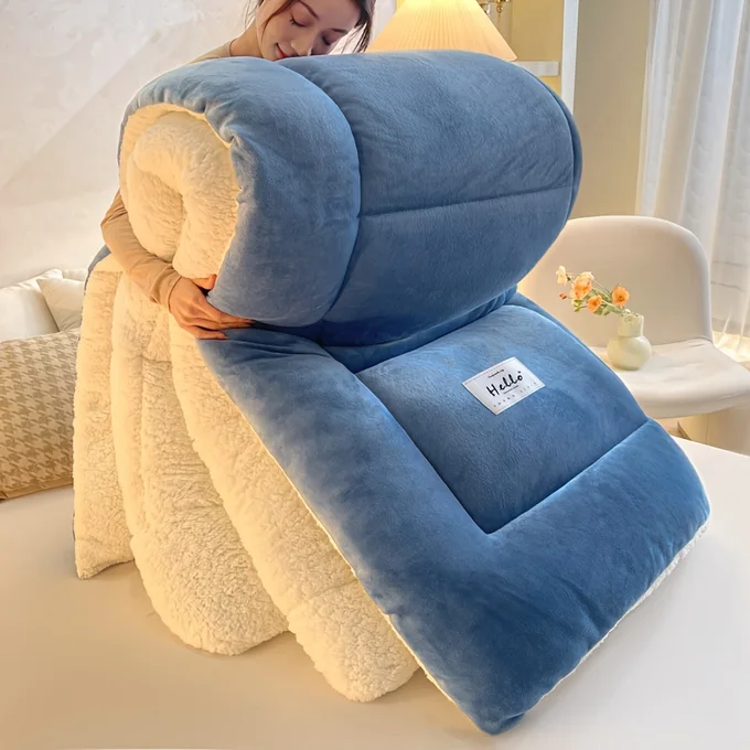 Couverture Cocoon Bleu – moelleuse et volumineuse